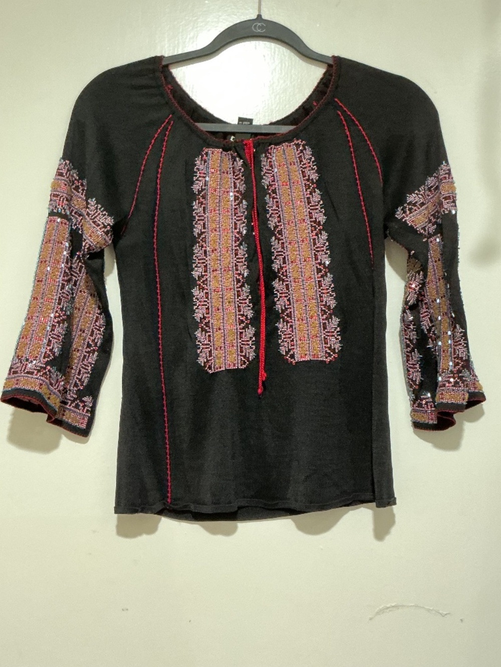 DKNY Beaded Embroidered Embellished top S
